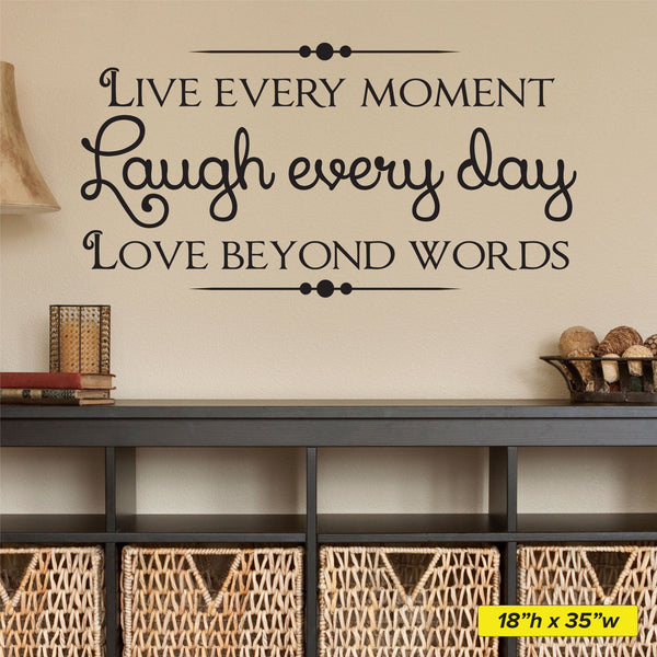 Decal Lettering, – Laugh Day, Decal, Moment, Every 0030, Wall Wall Wall Live Every