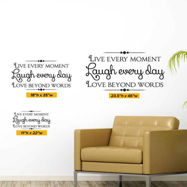 Wall Decal, Wall Decal 0030, Moment, Day, Laugh Lettering, Wall Every Every – Live