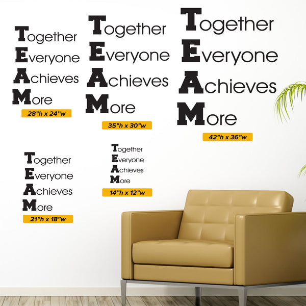 Team Together Everyone Achieves More, Wall Decal, 0176, Team Work 