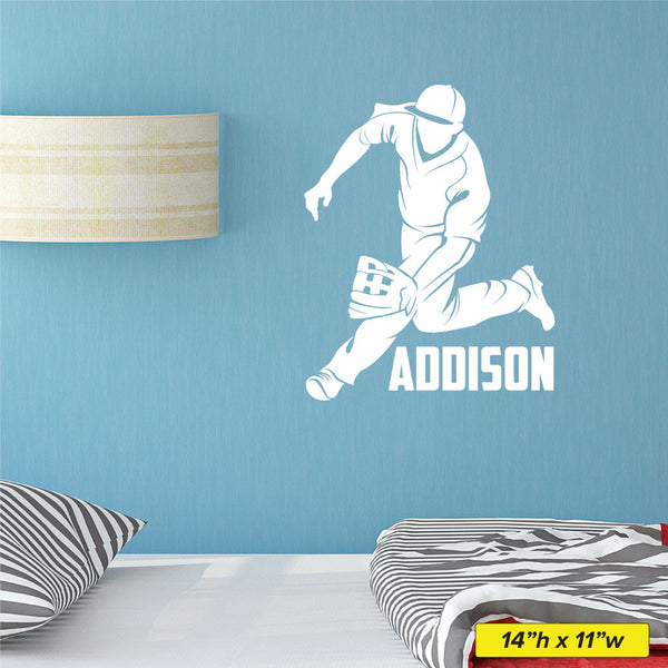 Custom Baseball Wall Decal - Show Team Spirit, Choose Colors