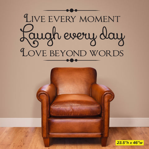 Every Decal – Wall Decal, Live 0030, Every Wall Day, Laugh Wall Lettering, Moment,