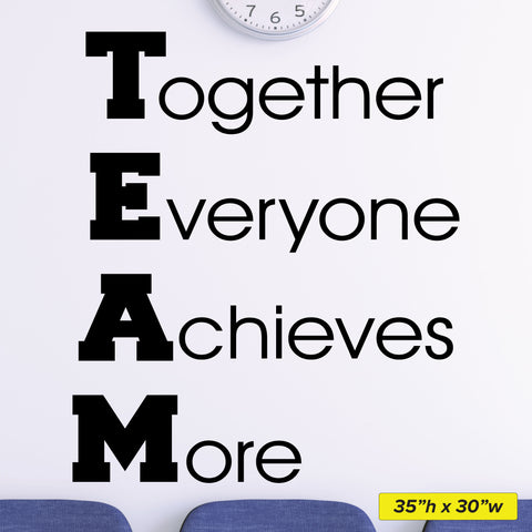 TEAM Together Everyone Achieves More, Wall Decal, 0176, Team Work ...